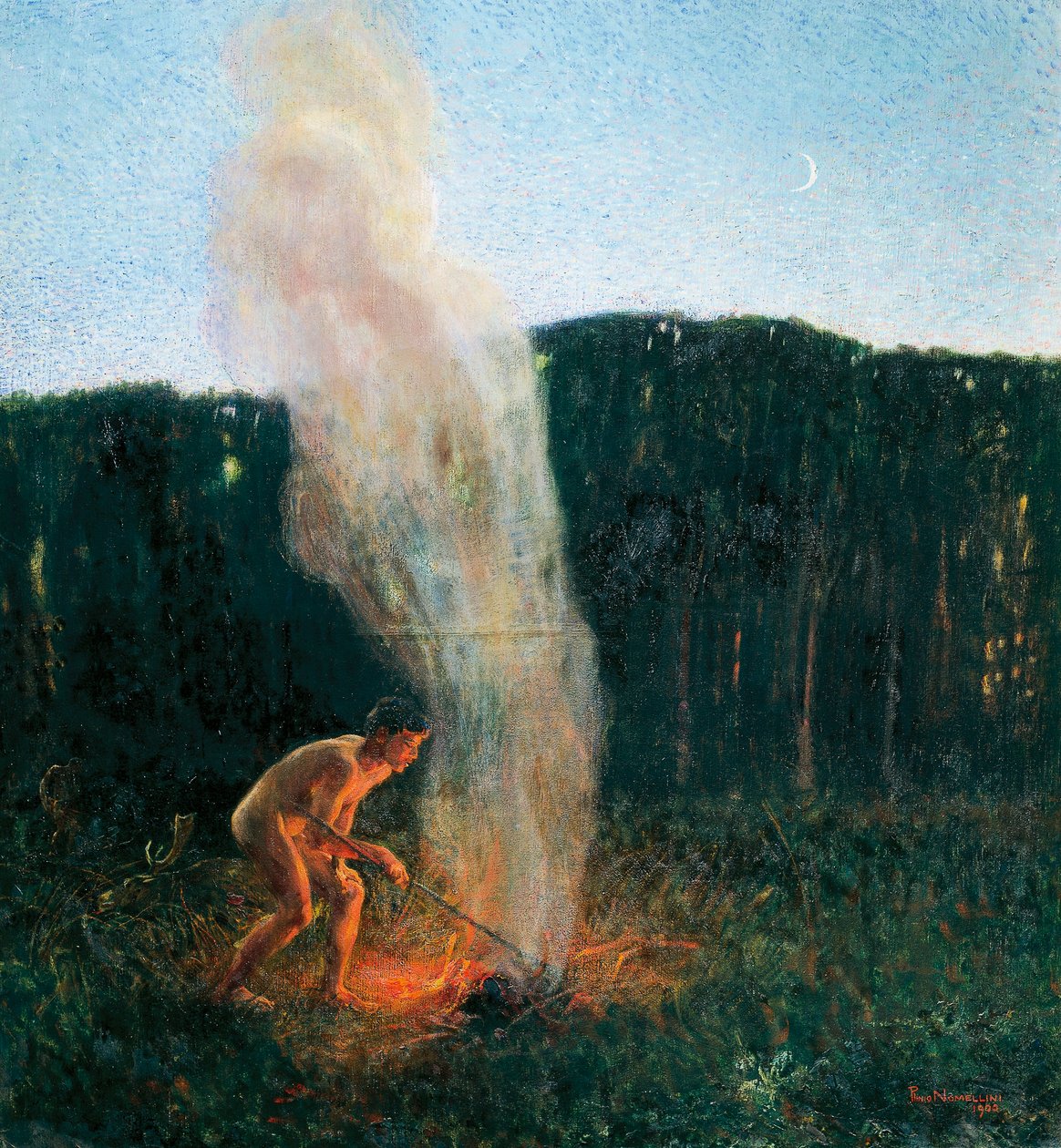 Column of smoke by Plinio Nomellini
