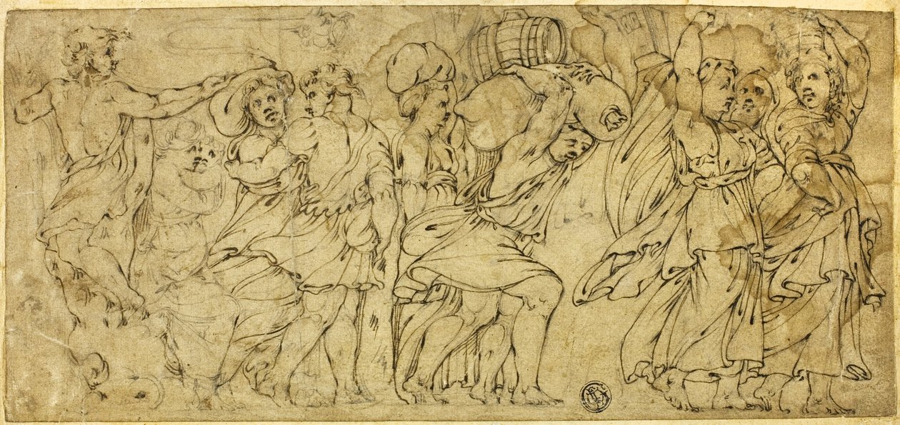 Men and Women Carrying Barrels and Bundles by Polidoro da Caravaggio