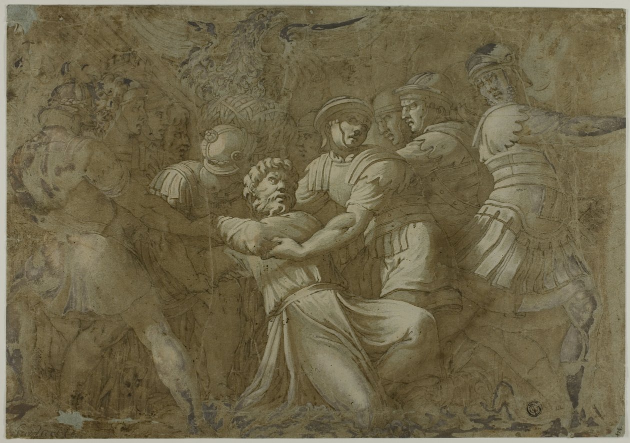 Roman Soldiers Arresting Saint Peter by Polidoro da Caravaggio