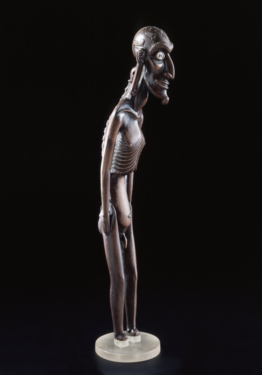 Wooden figure carved in the shape of a man, from Easter Island, before 1894 by Polynesian School