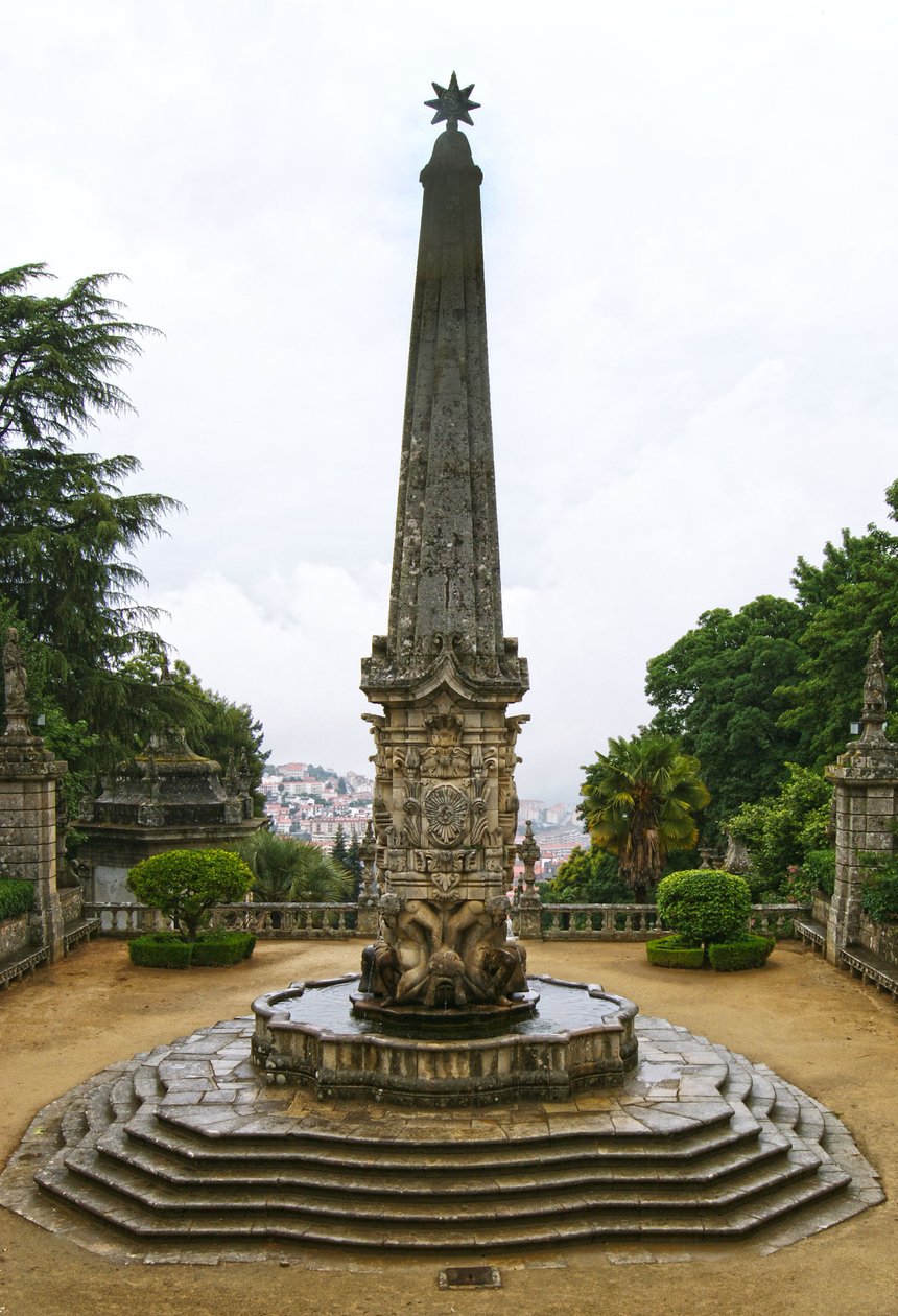 Santuário de Nossa Senhora dos Remédios Obelisk, Lamego, Portugal. 1738 by Portuguese School