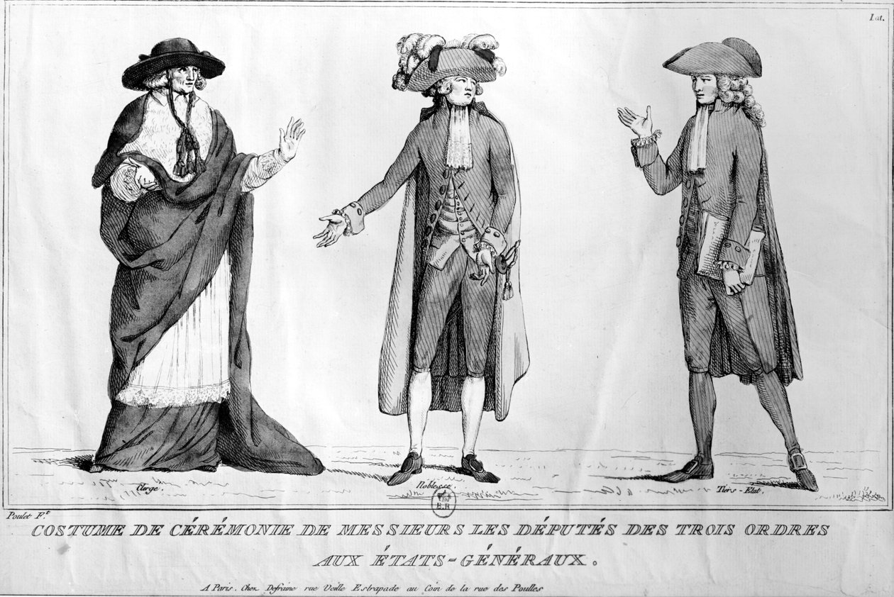 Ceremonial Costumes of the Deputies of the Trois Ordres aux Etats-Generaux, 4th May 1789 by Poulet
