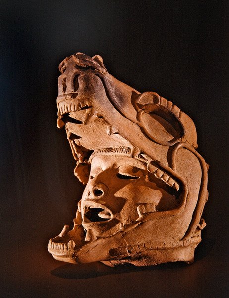 Human head in the mouth of a jaguar, Remojadas Culture, Vera Cruz by Pre-Columbian Pre-Columbian