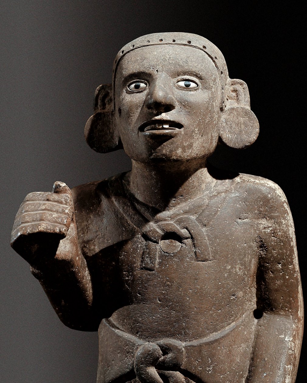 Pre-Columbian civilization: sculpture of an Aztec priest by Pre-Columbian