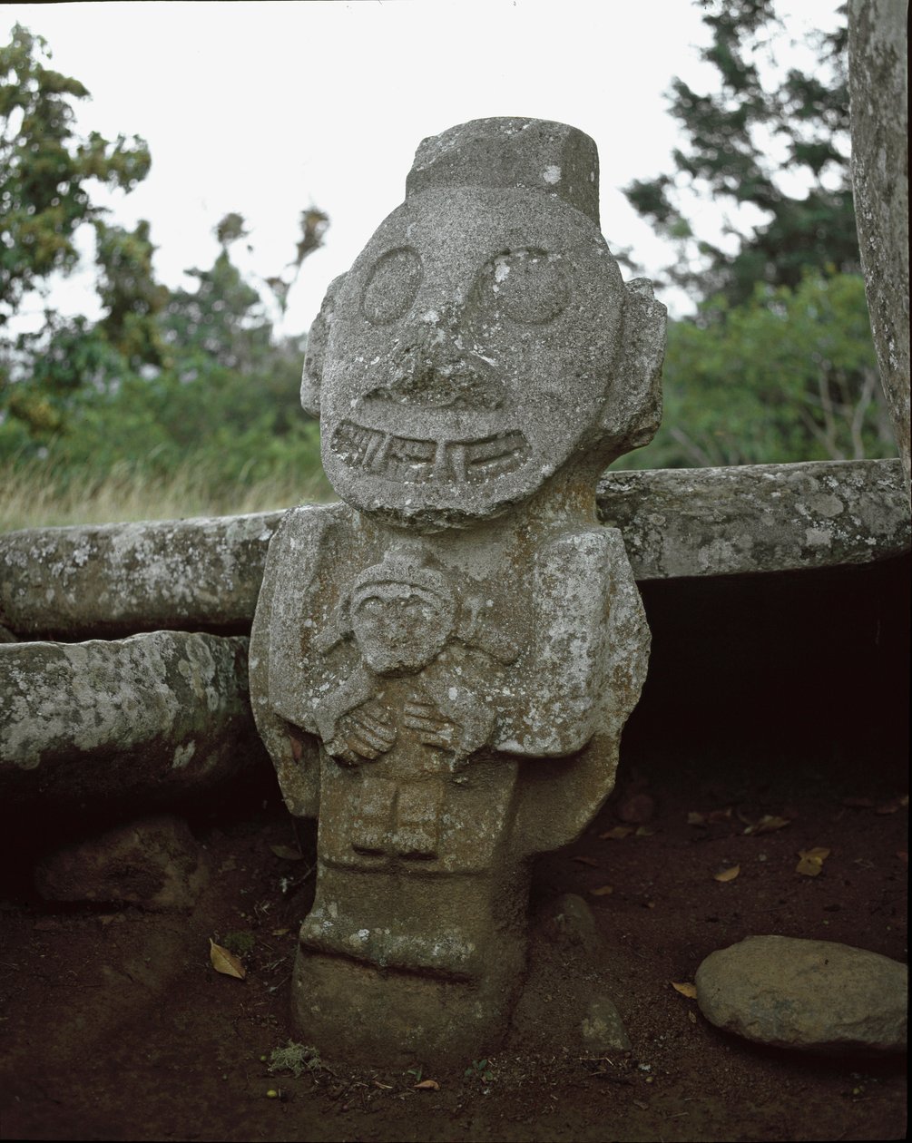 Megalithic sculpture of fertility goddess by Pre-Columbian Pre-Columbian