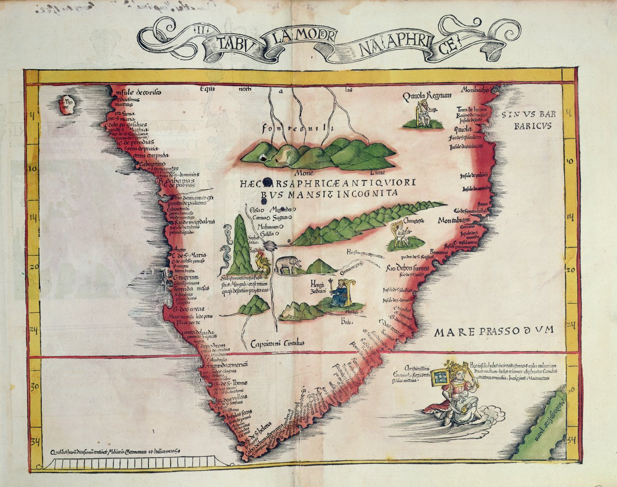 Map of Southern Africa (published in Strasbourg in 1522)