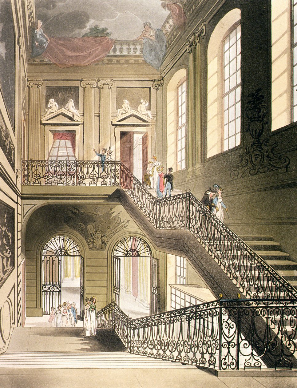 The Hall and Staircase from the British Museum from Ackermann