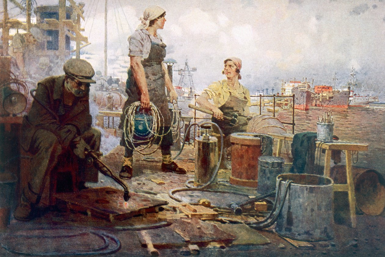 The Red Sormovo Dockyard by Pyotr Ivanovich Kotov