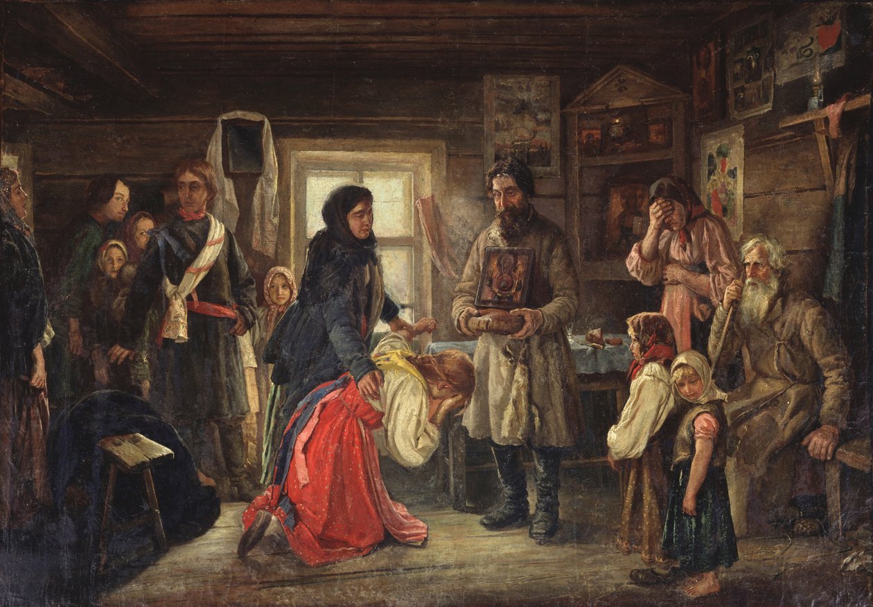Before the Marriage, 1900s by Pyotr Ivanovich Tselebrovski