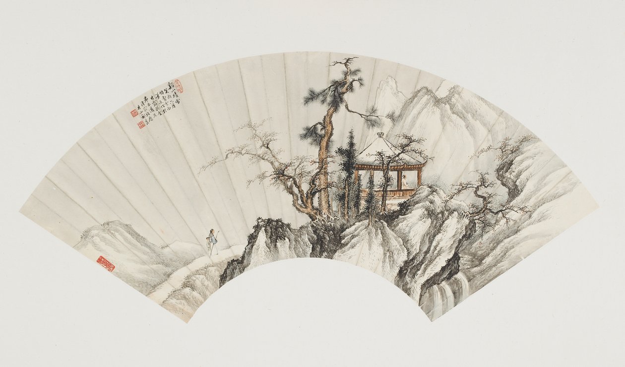 Pavilion in the Winter Mountains, China, Modern Period, 1933 by Qi Kun
