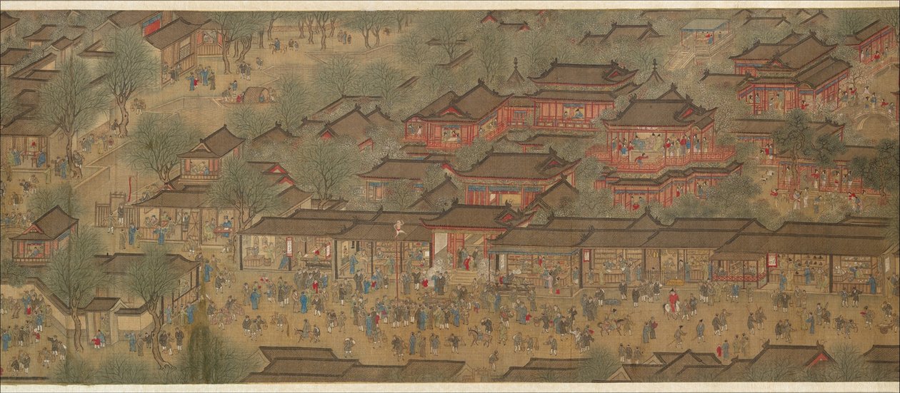 Spring Festival on the River by Qing Dynasty Chinese School