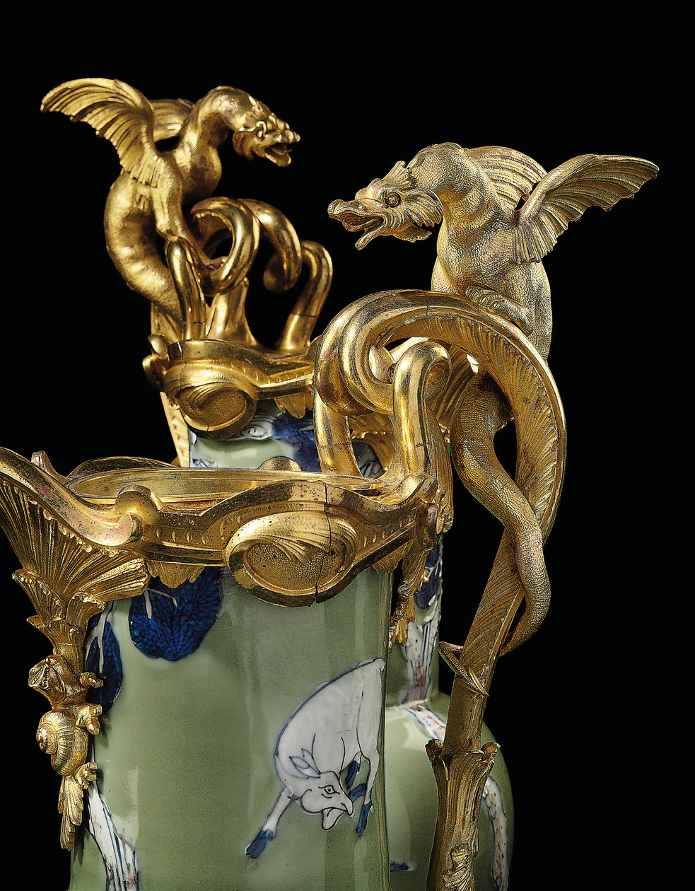 A Pair of Louis XV Ewers by Qing Dynasty   Kangxi Period Chinese School