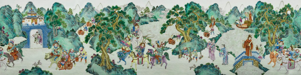 Detail from One of a Pair of Imperial Famille Rose Vases by Qing Dynasty - Jiaqing Period Chinese School
