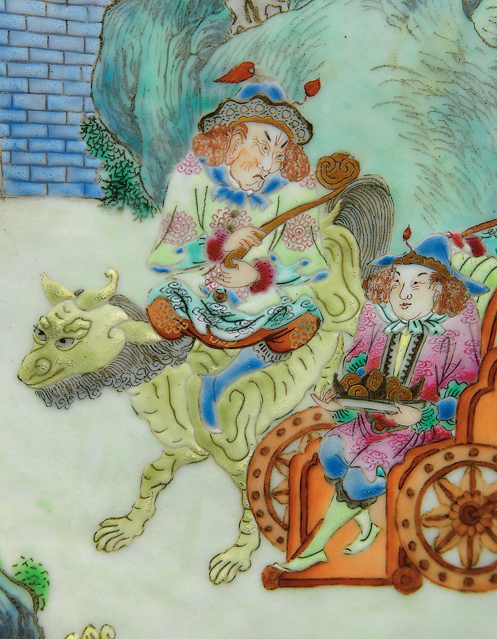 Detail from One of a Pair of Imperial Famille Rose Vases by Qing Dynasty - Jiaqing Period Chinese School
