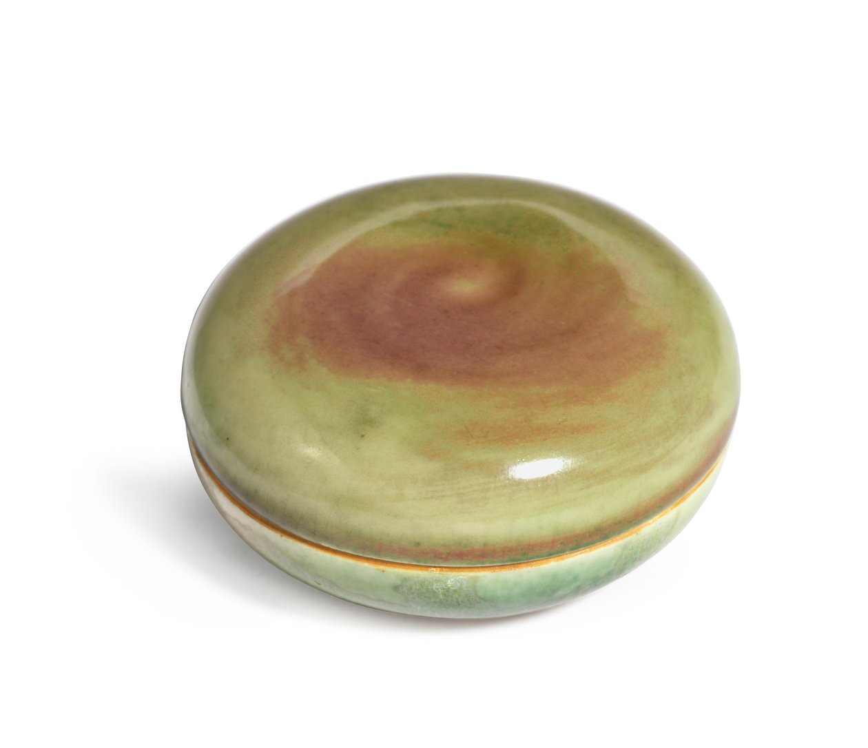 Seal paste box and cover, Yinse He by Qing Dynasty - Kangxi Period Chinese