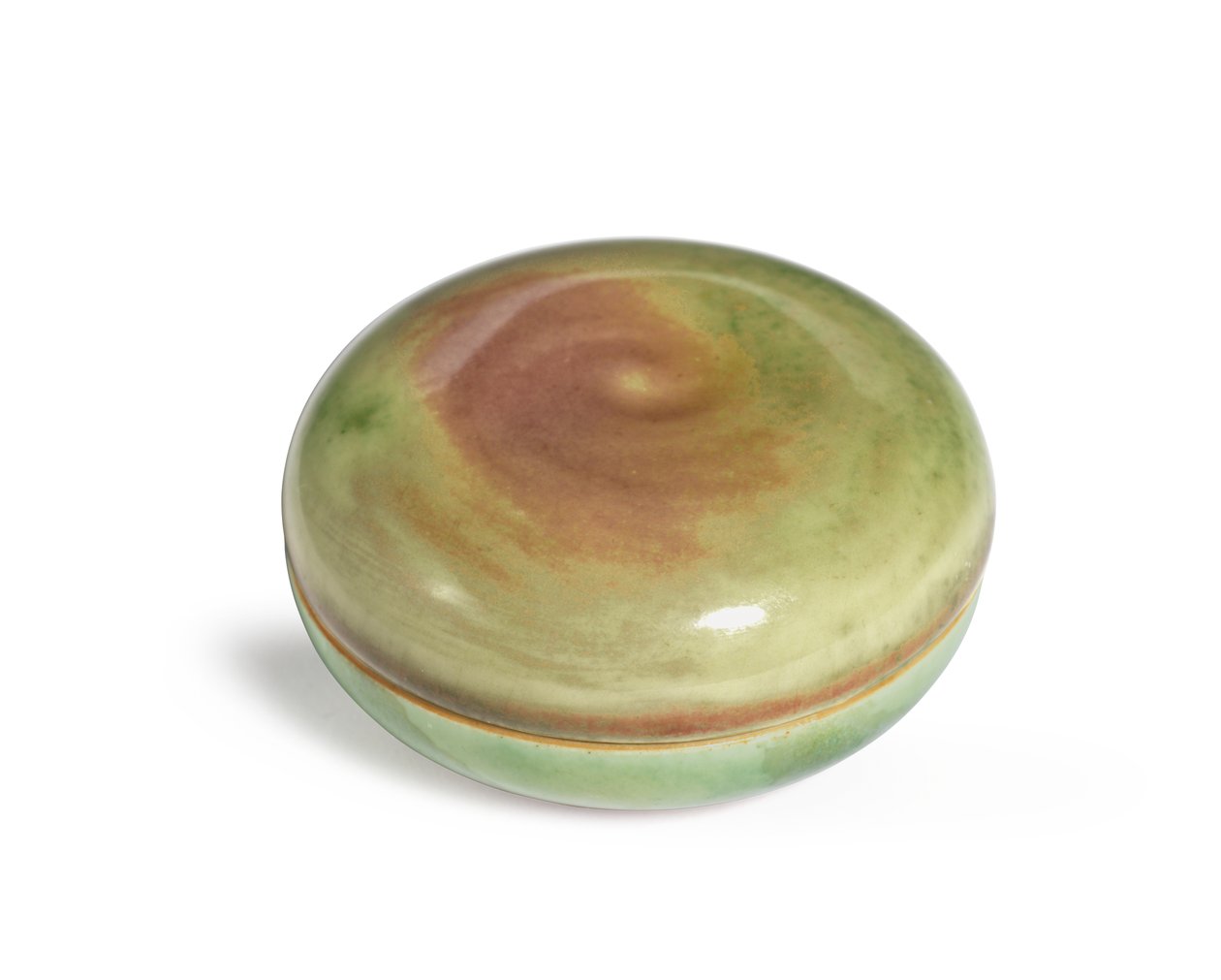 Seal paste box and cover, Yinse He by Qing Dynasty - Kangxi Period Chinese School
