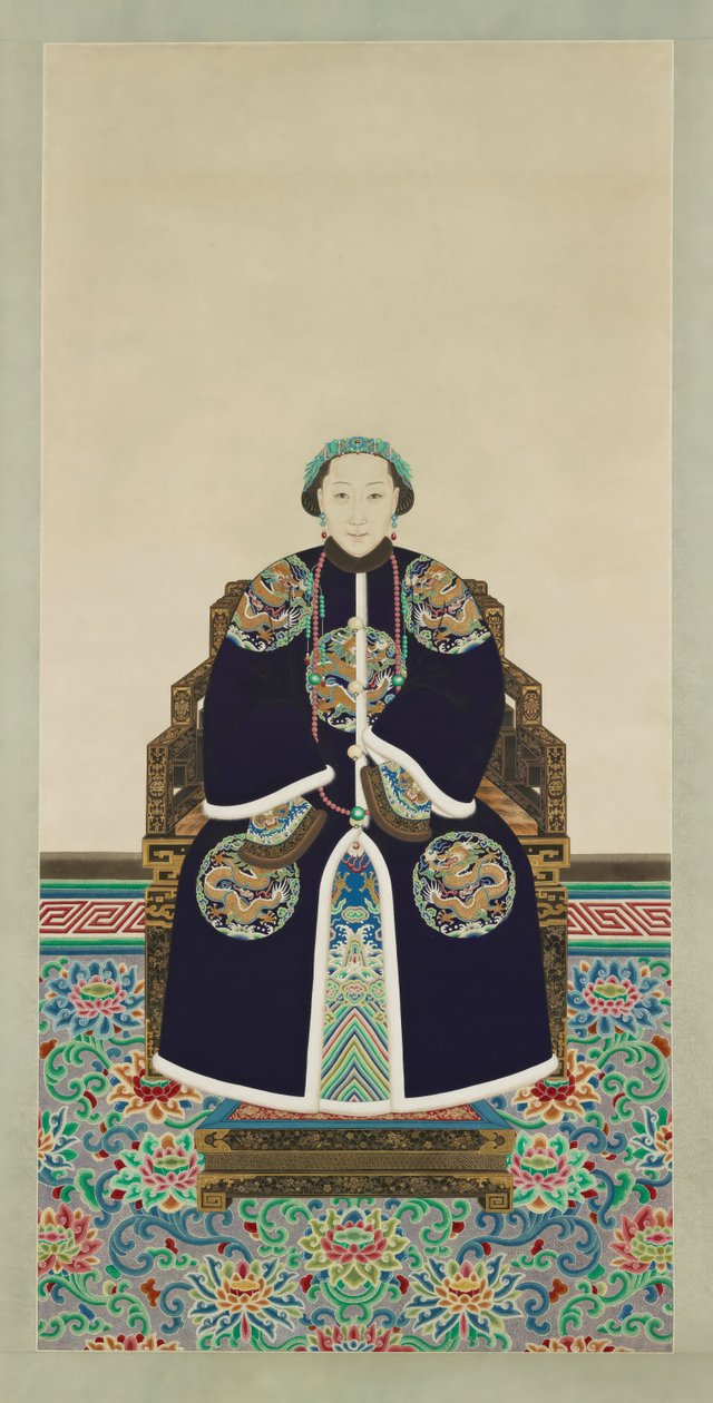 Portrait of Lady Hejia, Secondary Wife of Prince Zaizhi by Qing dynasty Chinese School