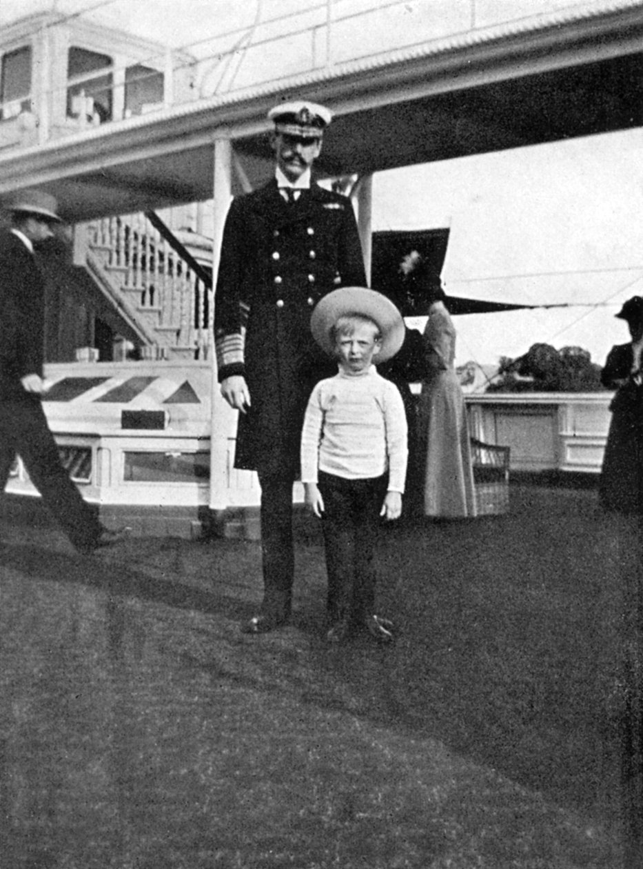 King Haakon VII of Norway with His Son Olav