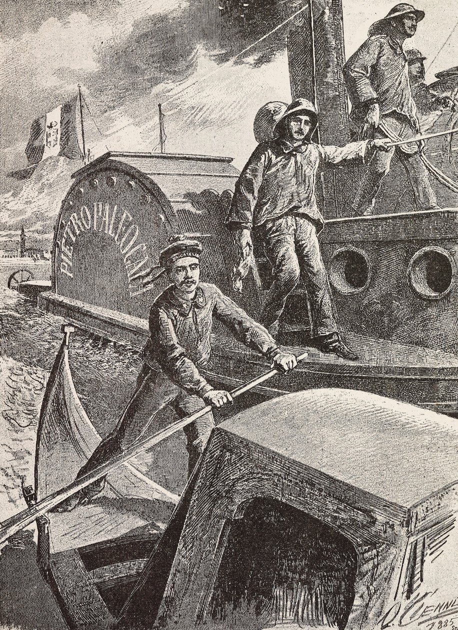 Italian military engineers, lagoon brigade, at work in their new ...