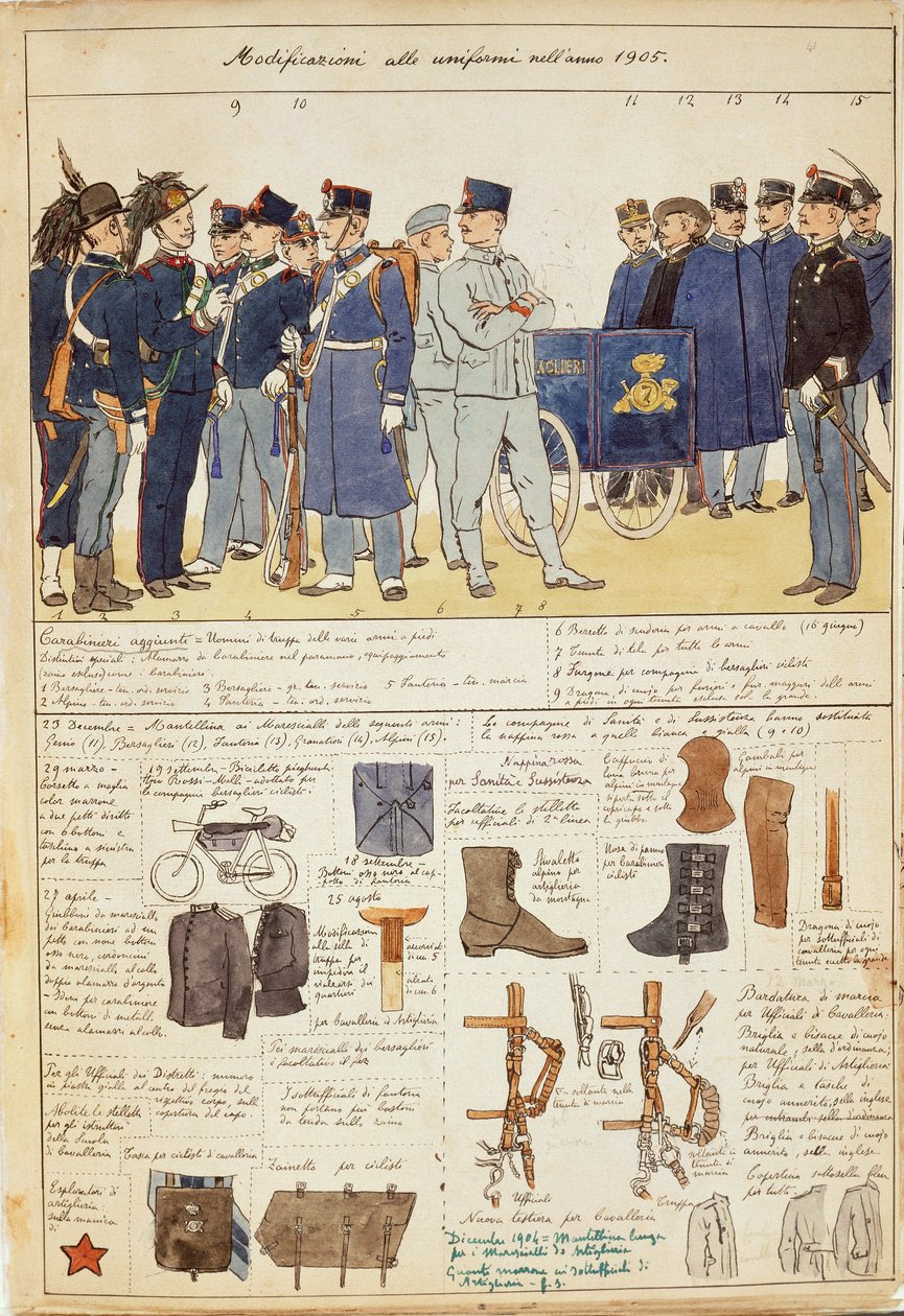 Uniform variations of Kingdom of Italy, color plate by Quinto Cenni by Quinto Cenni
