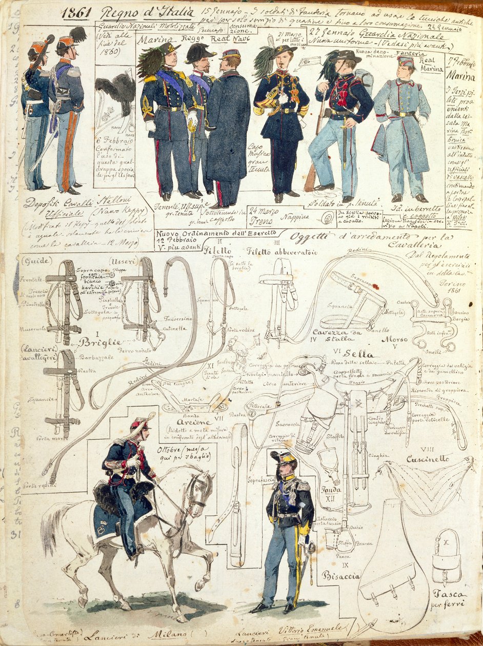 Uniforms and Equipment of Various Forces of Kingdom of Italy by Quinto Cenni, Color Plate by Quinto Cenni