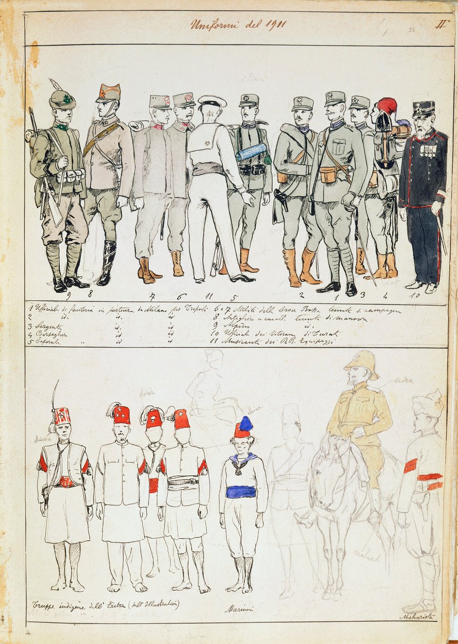 Uniforms of Kingdom of Italy, Color Plate by Quinto Cenni by Quinto Cenni