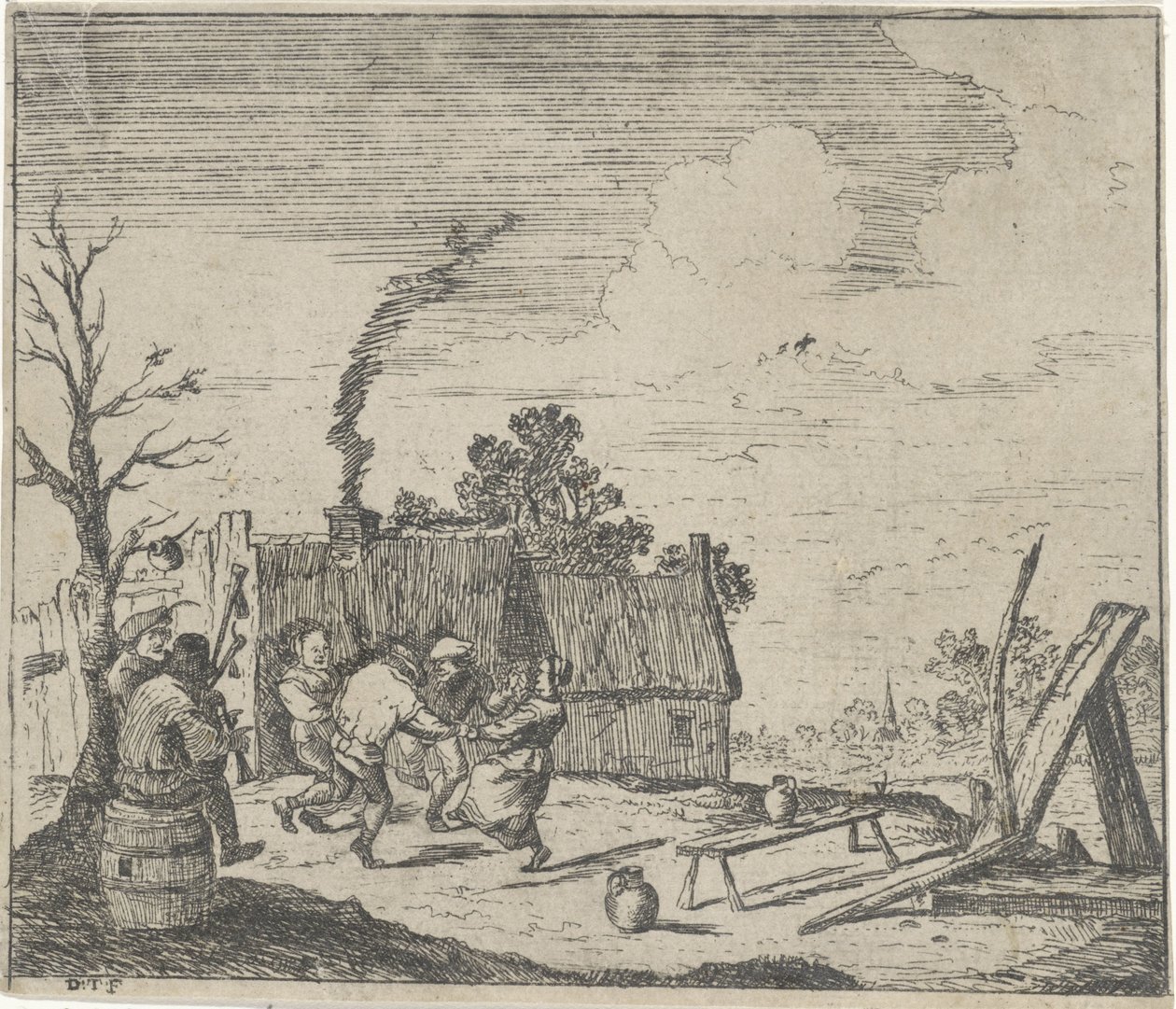 Dancing Peasants to the Music of Two Musicians by Quirin Boel (possibly)