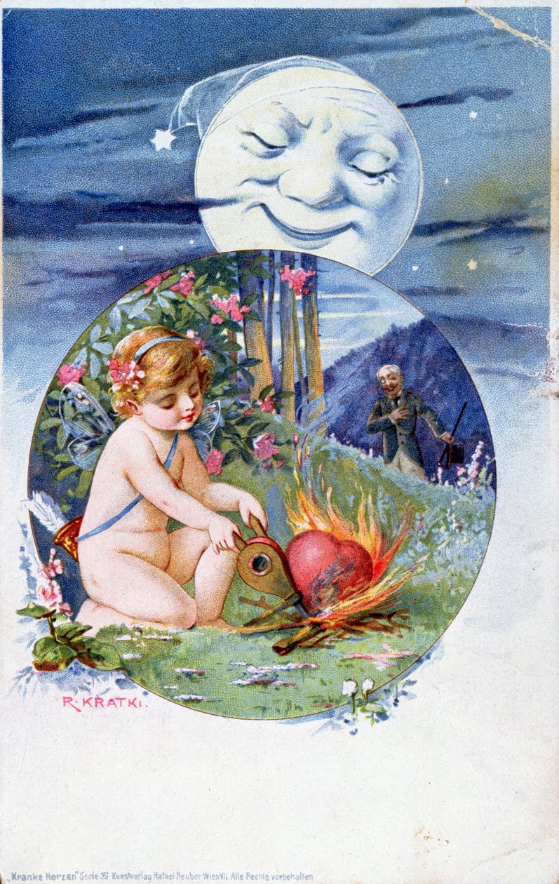 Postcard from the set Ill Hearts, c. 1900 by R. Kratki