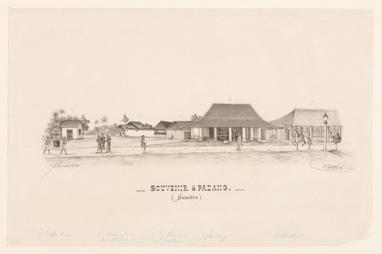 Souvenir in Padang. (Sumatra) by R. Walthert (signed by artist)