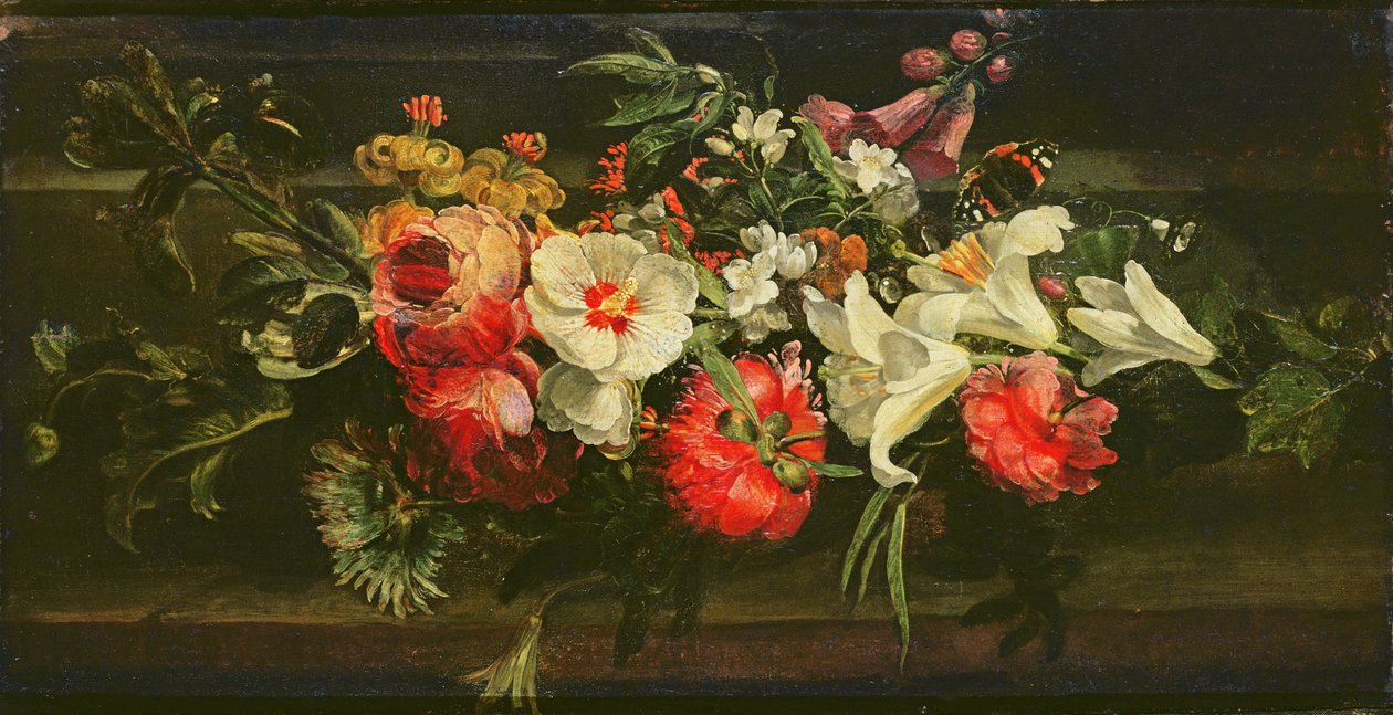 Still Life with Roses, Lilies and Other Flowers by Rachel Ruysch