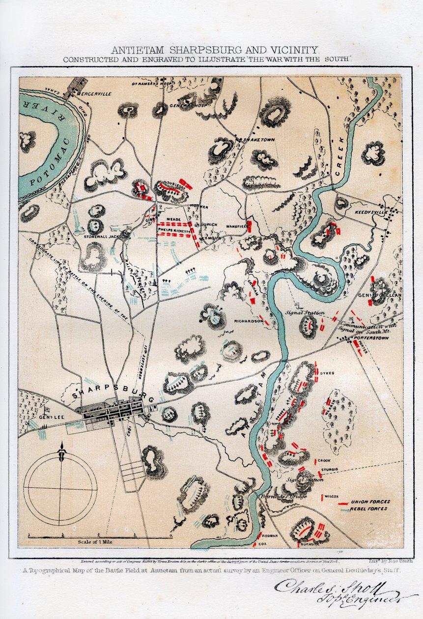 Antietam Battle Map Rae Smith Map Of Antietam Sharpsburg And Vicinity Maryland 1862 1862 1867 1163909) 