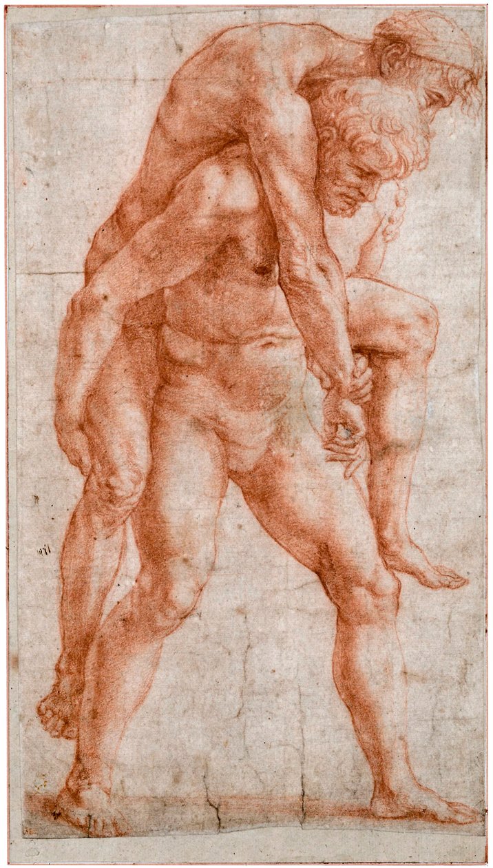 Young Man Carrying an Old Man on His Back (Aeneas and Anchises) by Raffaello Sanzio Raphael