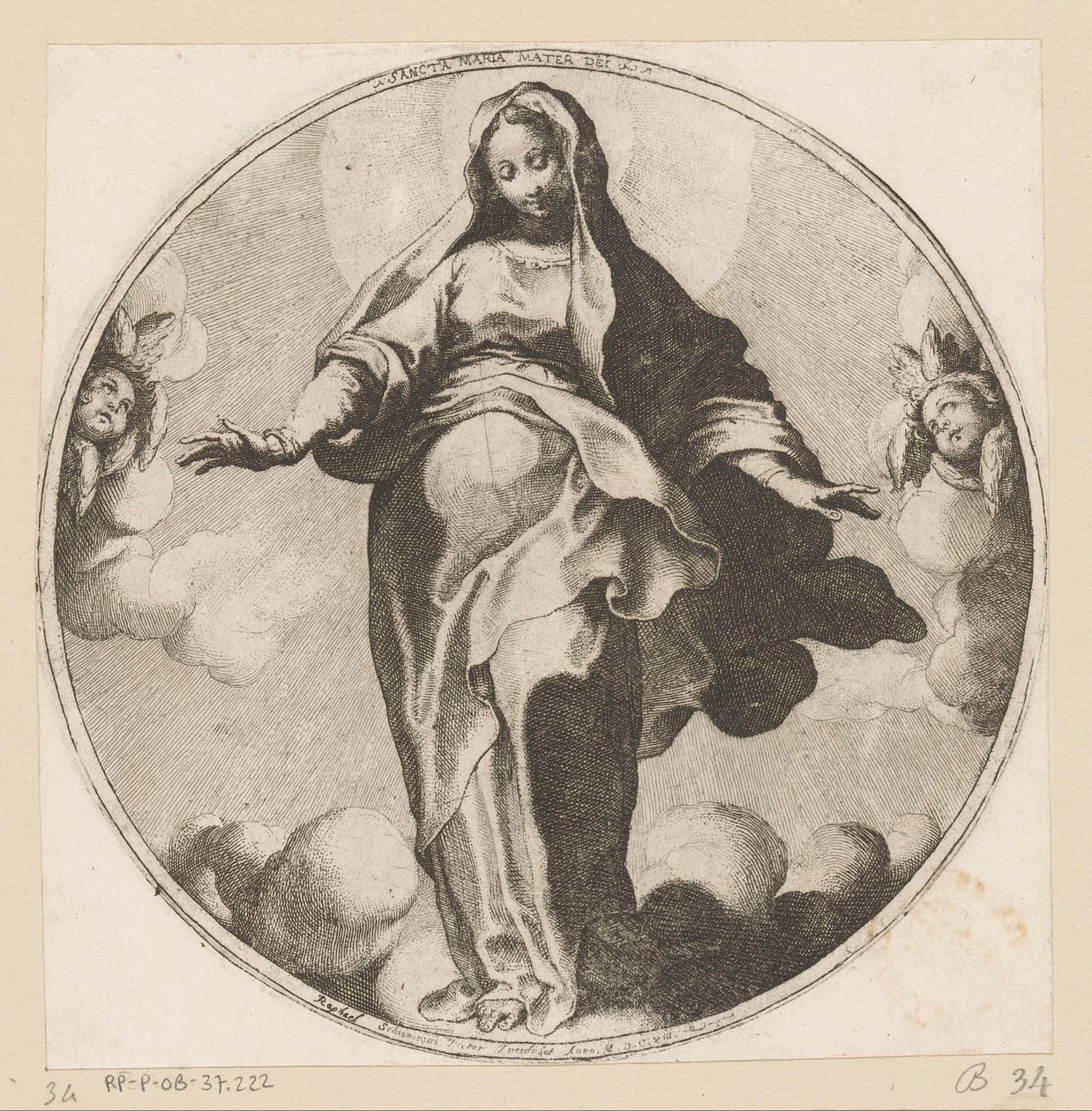 Mary in the Clouds (Sancta Maria Mater Dei) by Raffaello Schiaminossi