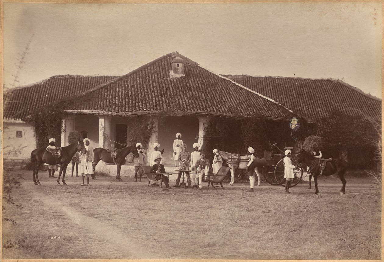 Dr. Morris and Party, Jhansi (recto) by Raja Deen Dayal