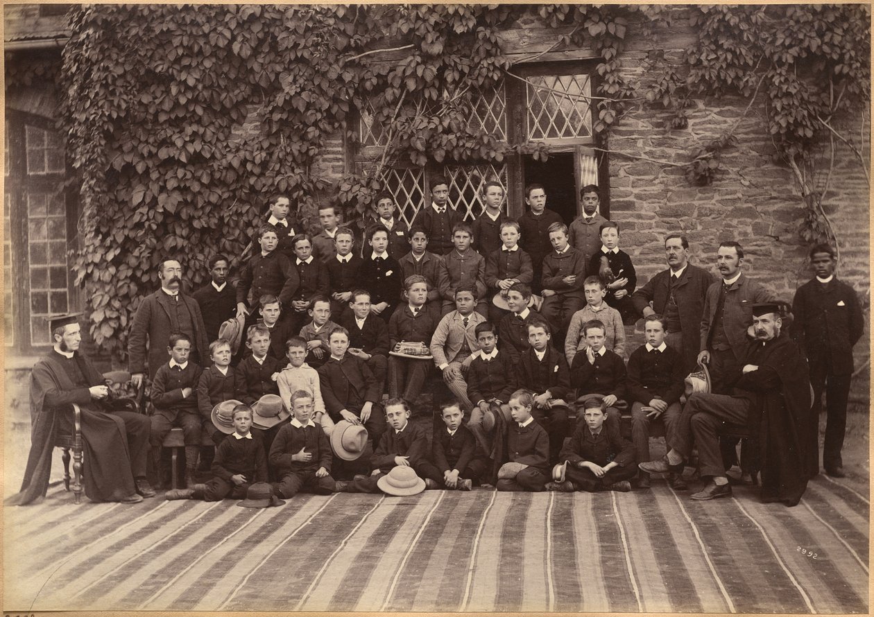 Primary Class, Bishop Cotton School, Shimla (recto) by Raja Deen Dayal