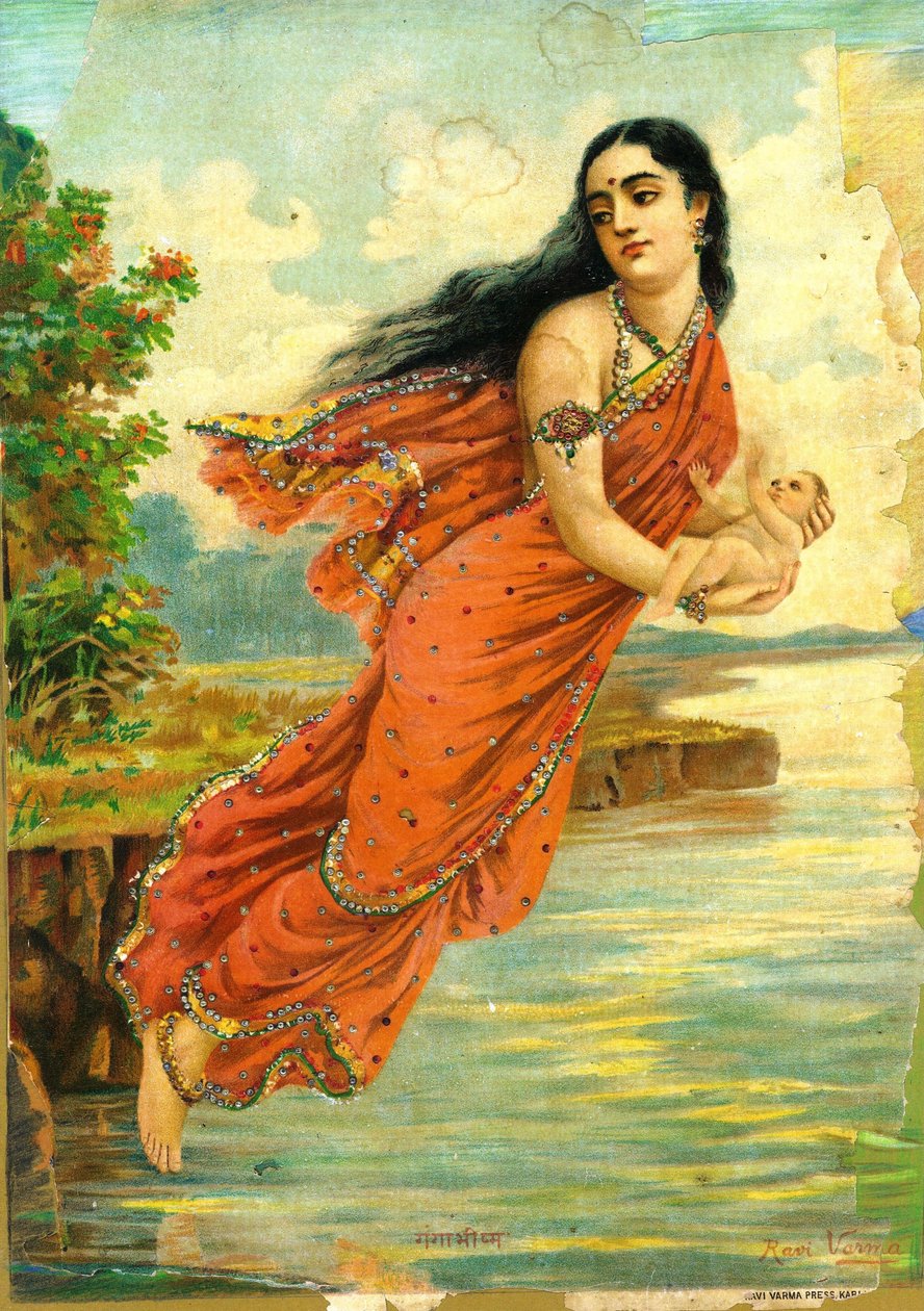 Ganga and Bhishma by Raja Ravi Varma