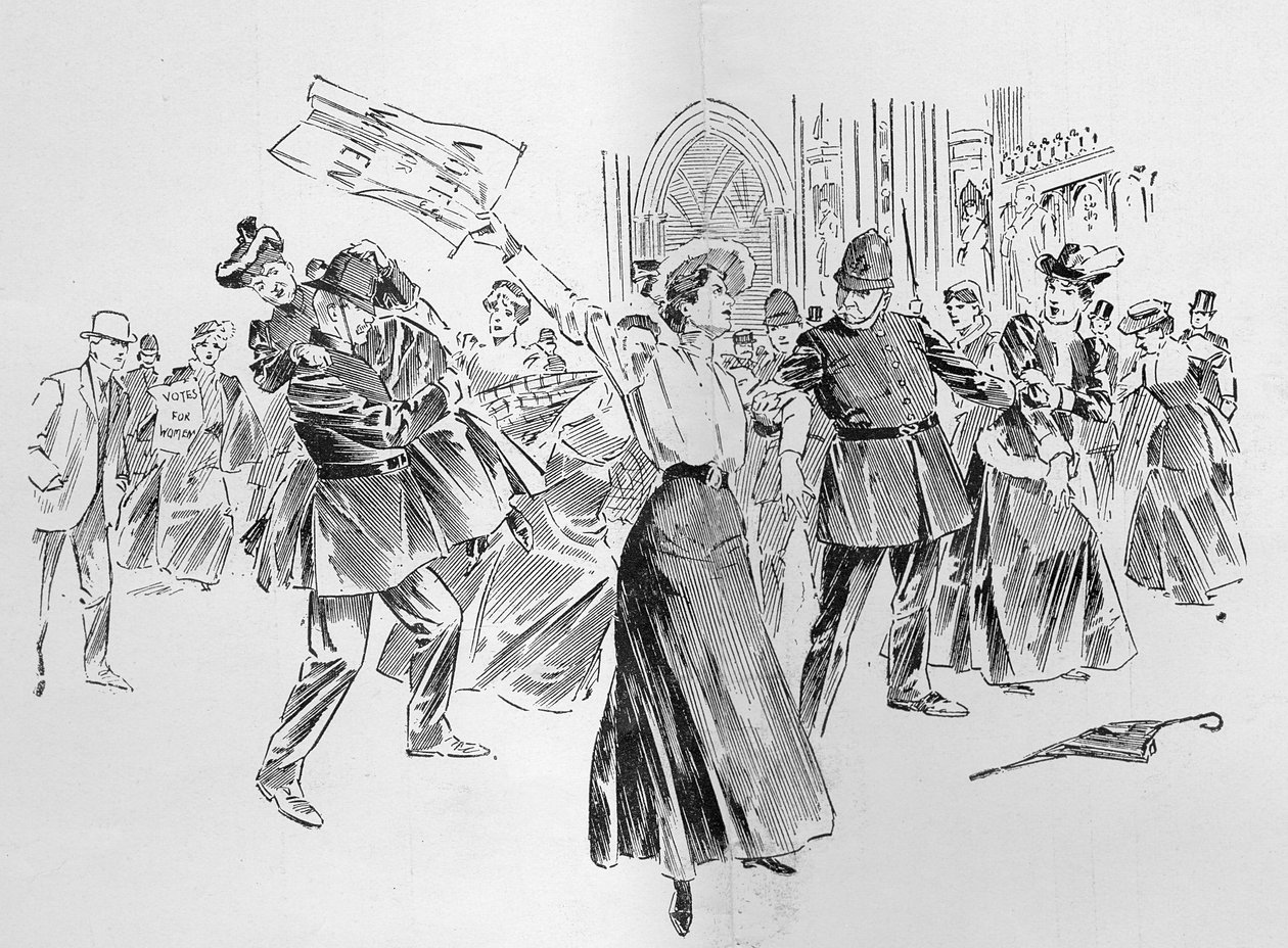 The Irrepressible Suffragettes Create a Diversion in the Lobby, from an Article Entitled 