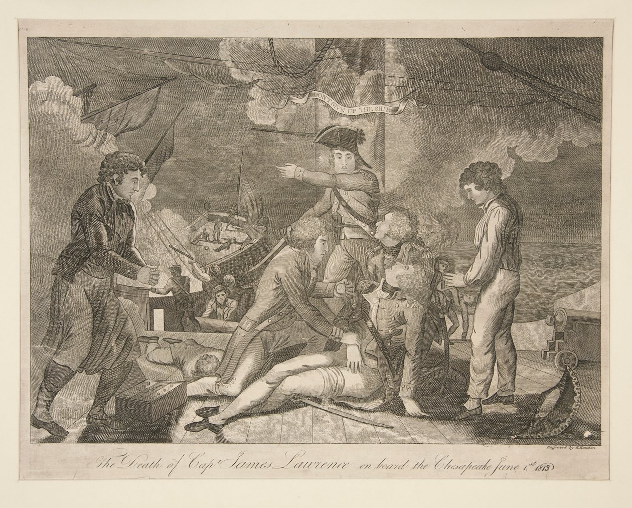 The Death of Captain James Lawrence on Board the Chesapeake, June 1, 1813 by Ralph Rawdon