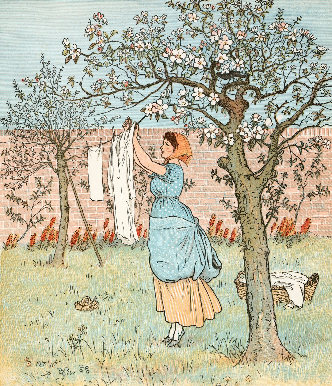The Maid was in the Garden Hanging out the Clothes by Randolph Caldecott