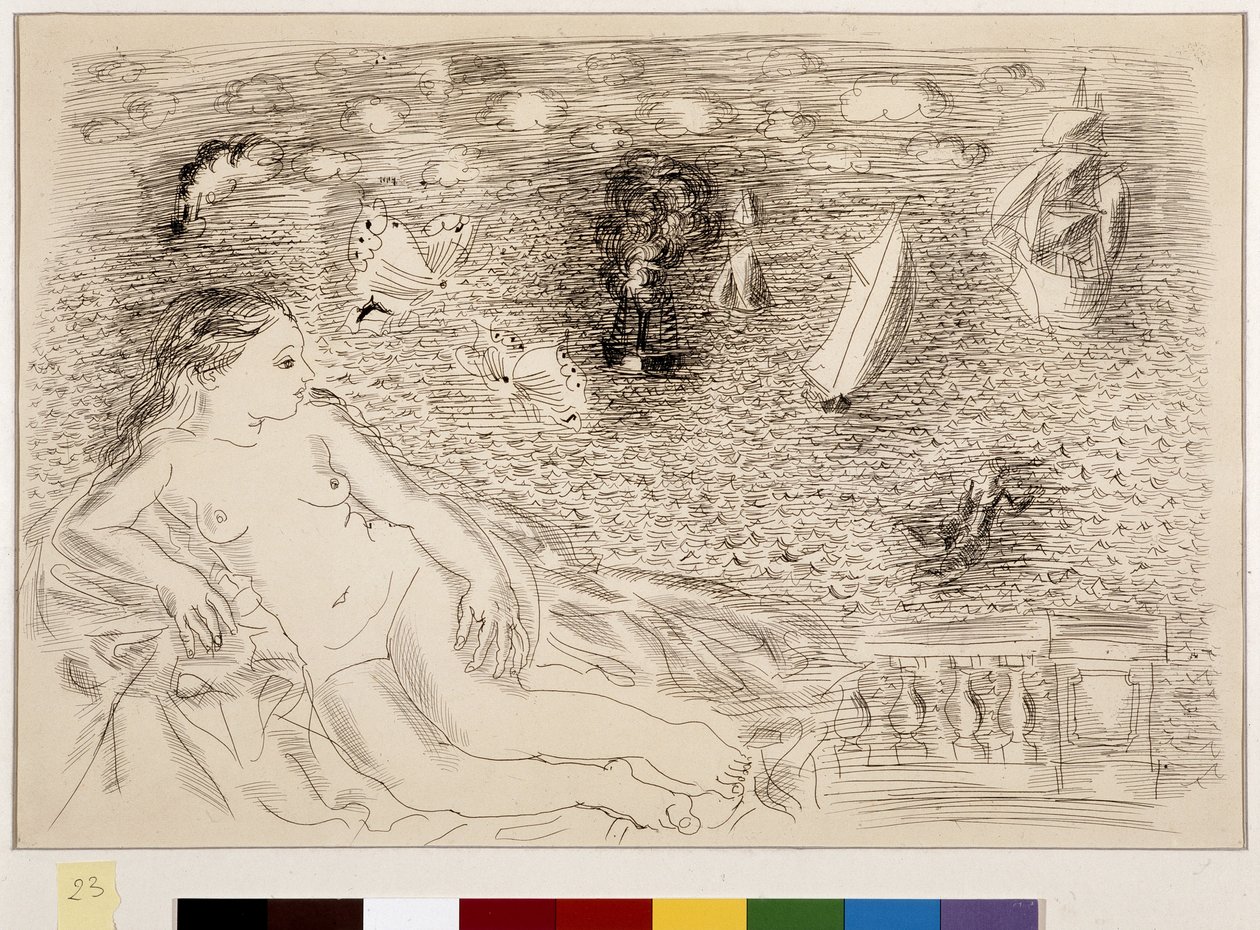 Nude Woman in Front of the Sea by Raoul Dufy