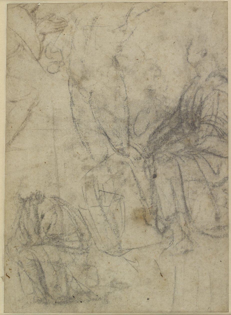 Rough Sketches of Kneeling Figures (verso)