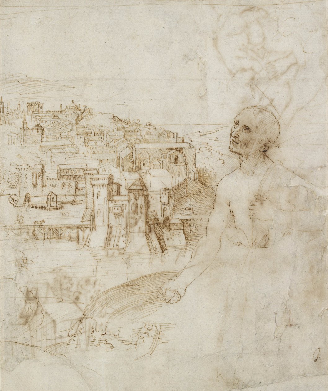 View of the City of Perugia, with the Penitent St Jerome in the Foreground by Raffaello Sanzio Raphael