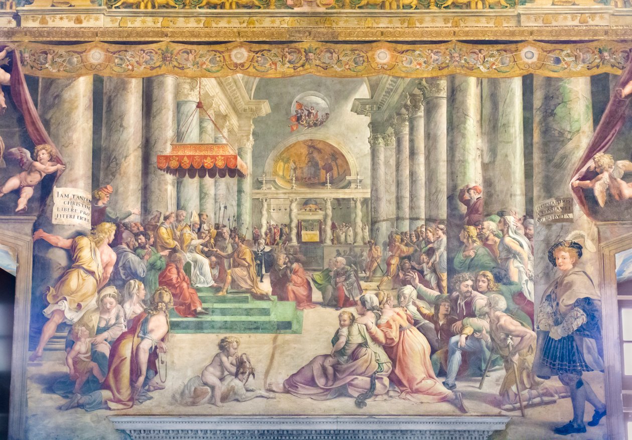 The Donation of Constantine, circa 1520 by Raphael (1483-1520) (& studio)