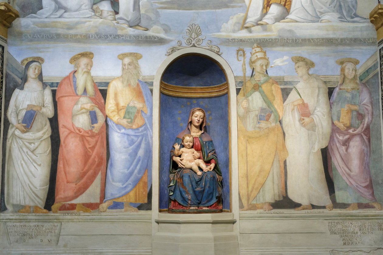 Trinity, Benedictines and Camaldolesi Saints by Raphael (1483-1520)