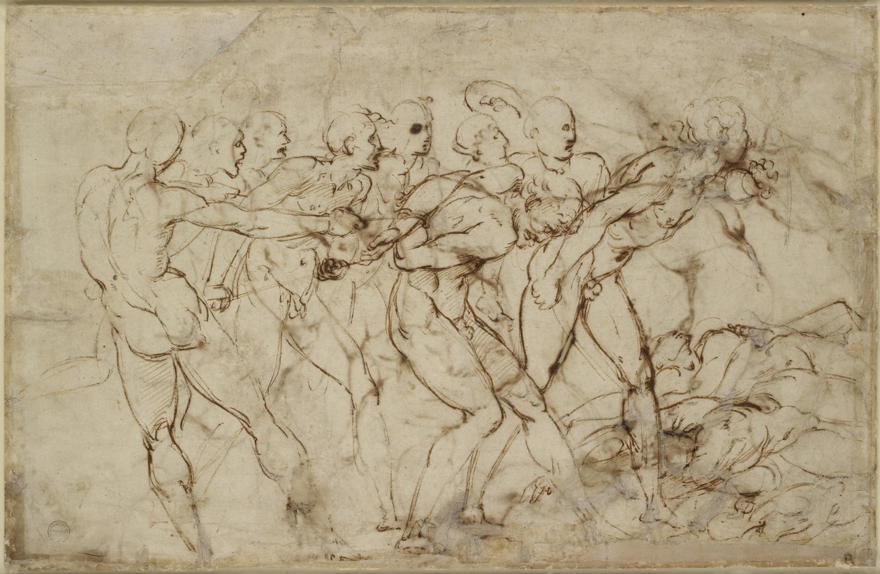 A Battle of Nude Warriors with Captives by Raffaello Sanzio Raphael