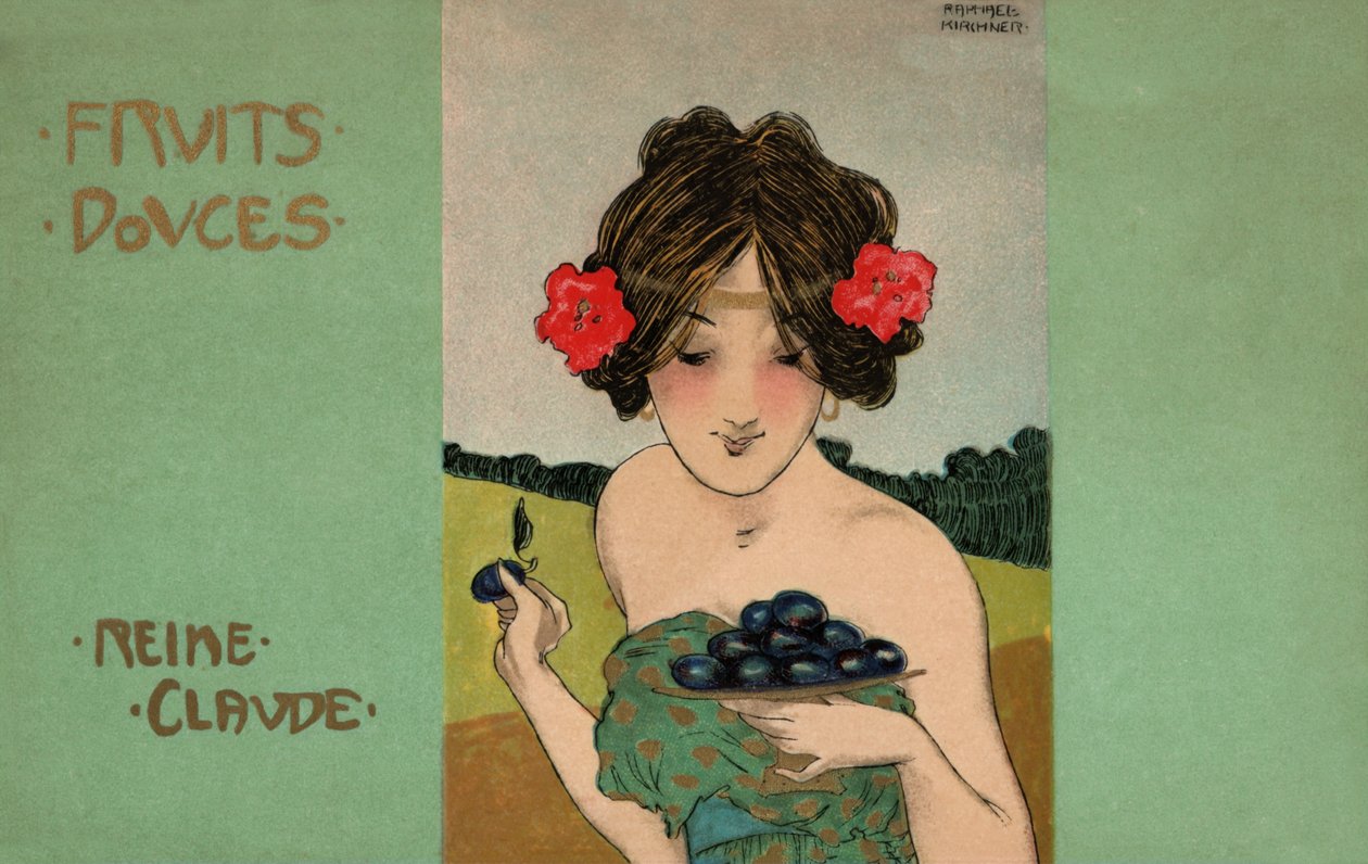 Greengages, c.1900 by Raphael Kirchner: Buy fine art print