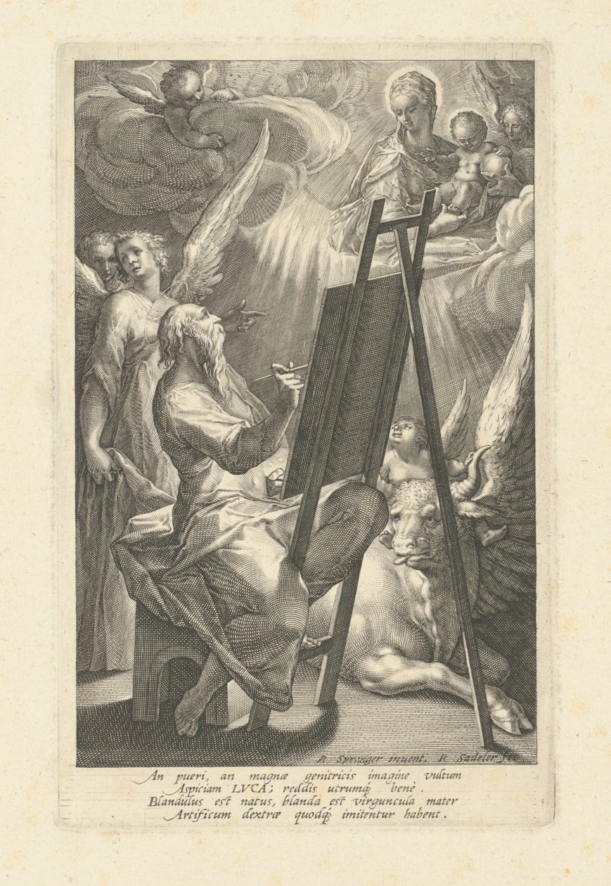 Saint Luke Painting the Virgin, 1580s by Raphael Sadeler