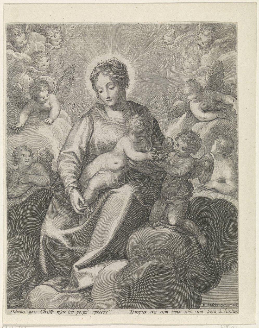 Mary with the Christ Child in the Clouds by Raphaël Sadeler (II)
