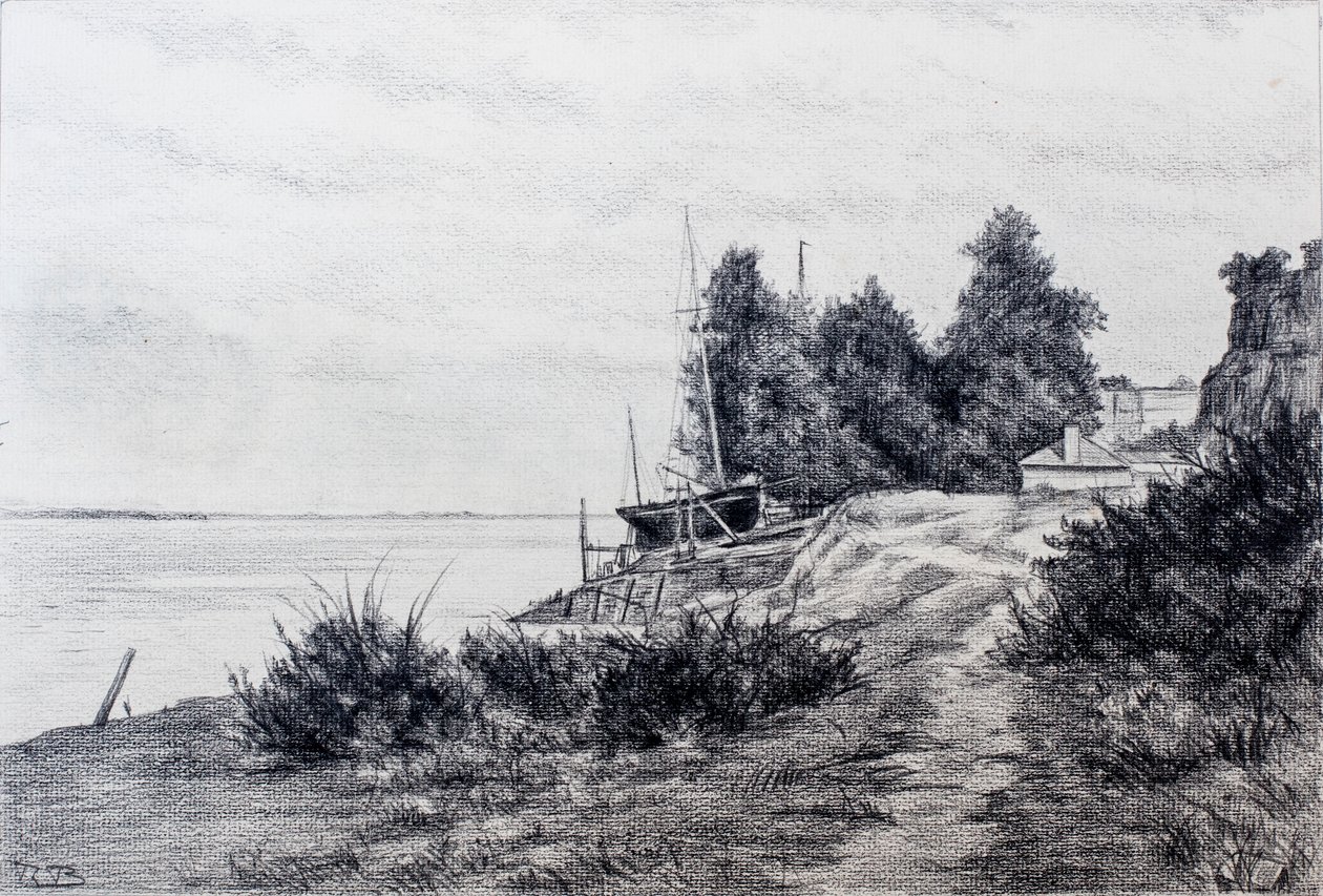 Shipyard on the Gironde estuary by Raymond Bonnefon