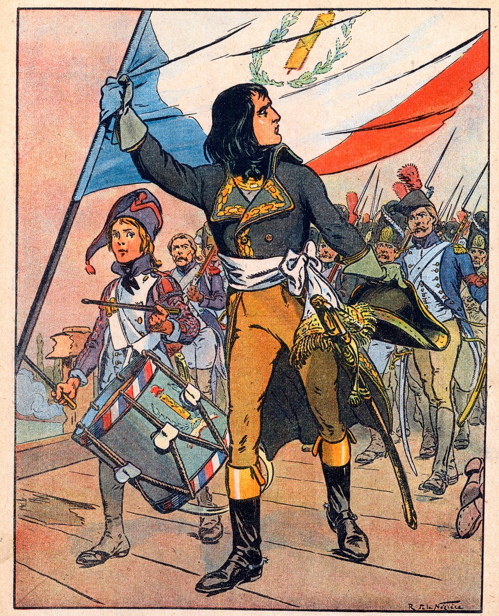 First Italian Campaign: Napoleon Bonaparte at the Battle of the Bridge of Arcole, November 1796 by Raymond de la Neziere
